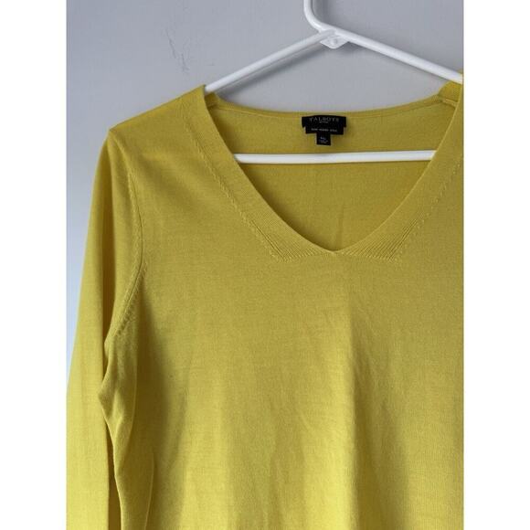 Talbots Pure Merino Wool Sweater Cardigan Womens M Petite MP Yellow Great Condit - Picture 2 of 7